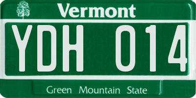 VT license plate YDH014