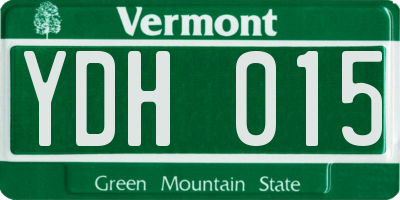 VT license plate YDH015