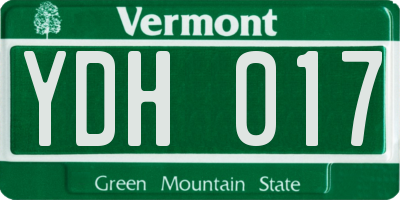 VT license plate YDH017