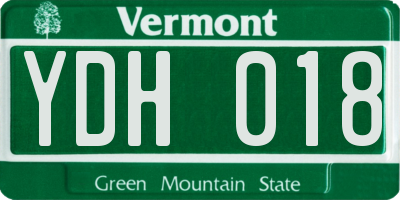 VT license plate YDH018