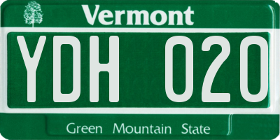 VT license plate YDH020