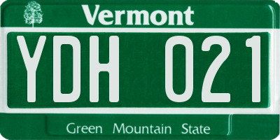 VT license plate YDH021