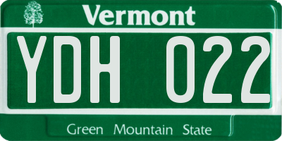 VT license plate YDH022