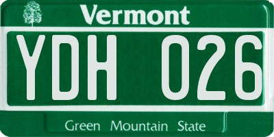 VT license plate YDH026