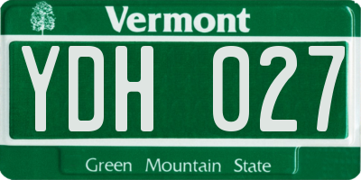 VT license plate YDH027