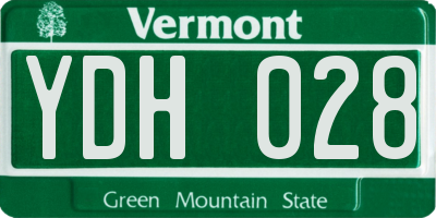 VT license plate YDH028