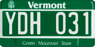 VT license plate YDH031