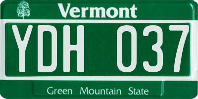 VT license plate YDH037