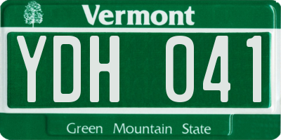 VT license plate YDH041