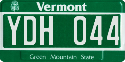 VT license plate YDH044