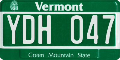 VT license plate YDH047