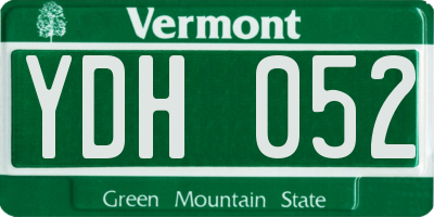 VT license plate YDH052