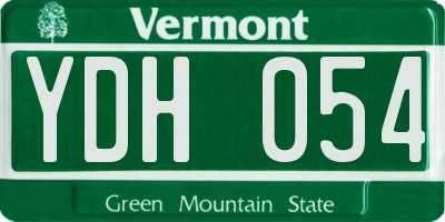 VT license plate YDH054
