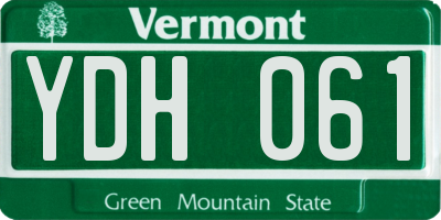 VT license plate YDH061