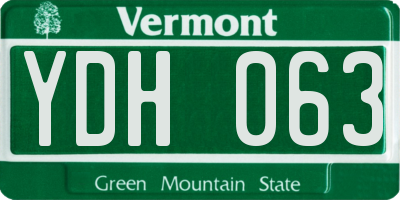 VT license plate YDH063