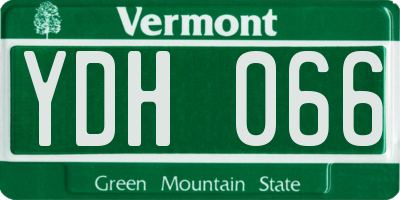 VT license plate YDH066