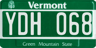 VT license plate YDH068