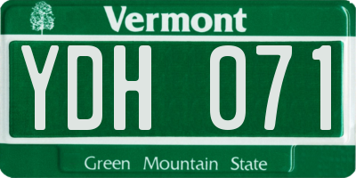 VT license plate YDH071