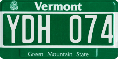 VT license plate YDH074