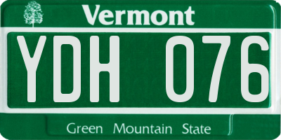 VT license plate YDH076