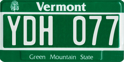 VT license plate YDH077