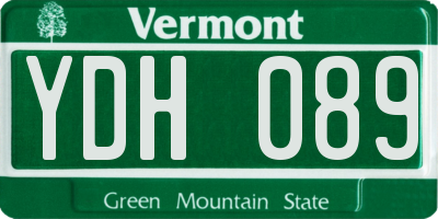 VT license plate YDH089
