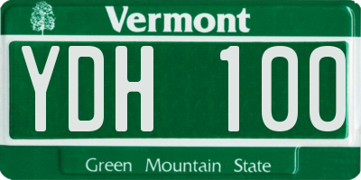 VT license plate YDH100