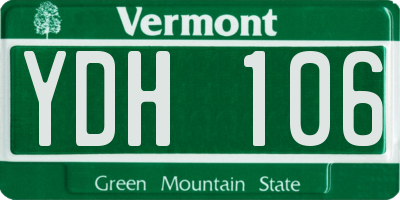 VT license plate YDH106