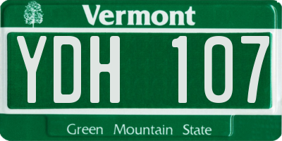 VT license plate YDH107