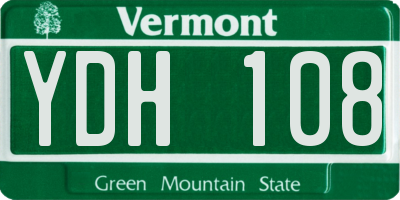 VT license plate YDH108
