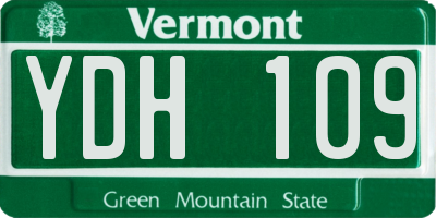 VT license plate YDH109