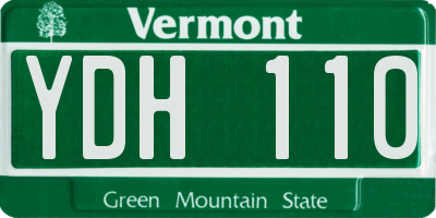 VT license plate YDH110