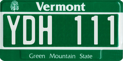 VT license plate YDH111