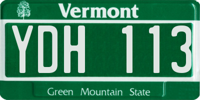 VT license plate YDH113