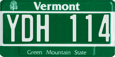 VT license plate YDH114