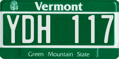 VT license plate YDH117