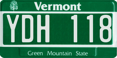 VT license plate YDH118