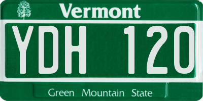 VT license plate YDH120