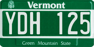 VT license plate YDH125