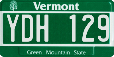 VT license plate YDH129