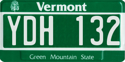 VT license plate YDH132