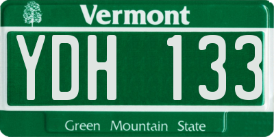 VT license plate YDH133