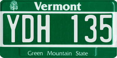 VT license plate YDH135