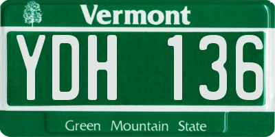VT license plate YDH136