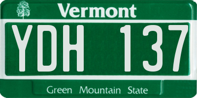 VT license plate YDH137
