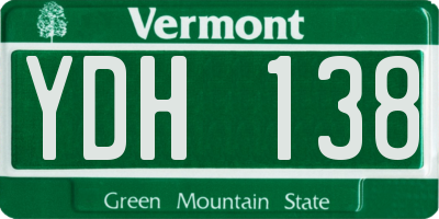 VT license plate YDH138