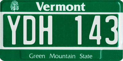 VT license plate YDH143