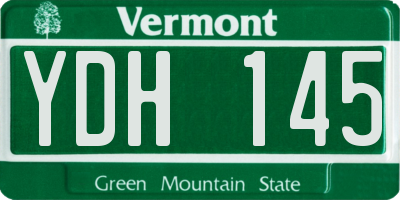 VT license plate YDH145