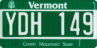 VT license plate YDH149