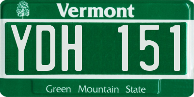 VT license plate YDH151